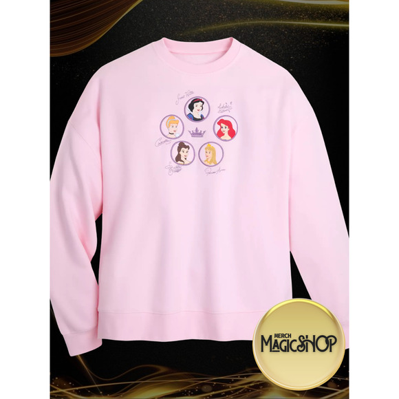 Disney Parks 2025 Embroidered Princess Autograph Pink Pullover 2X - Picture 1 of 2